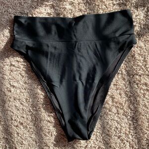 Aerie Black High Waisted High Cut Cheeky Bottoms